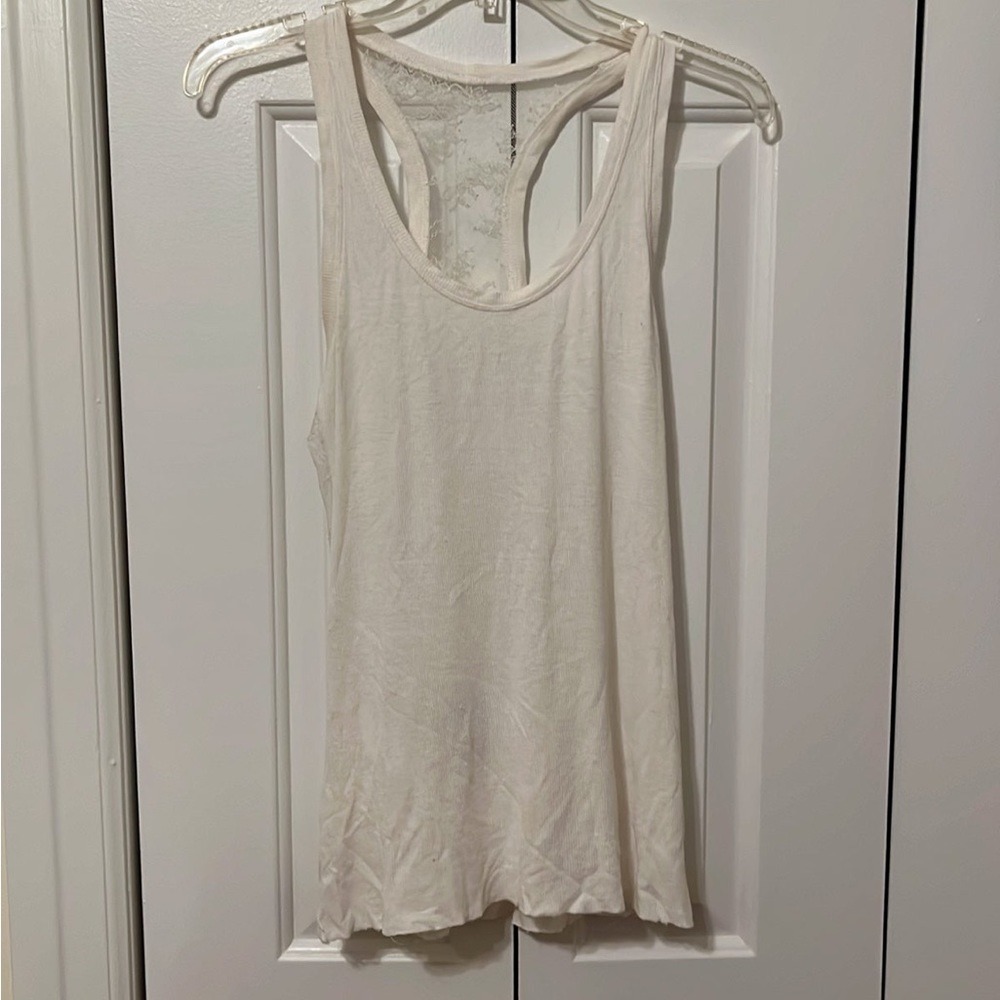 BCBG MAXAZRIA Lace racer back Tank Top